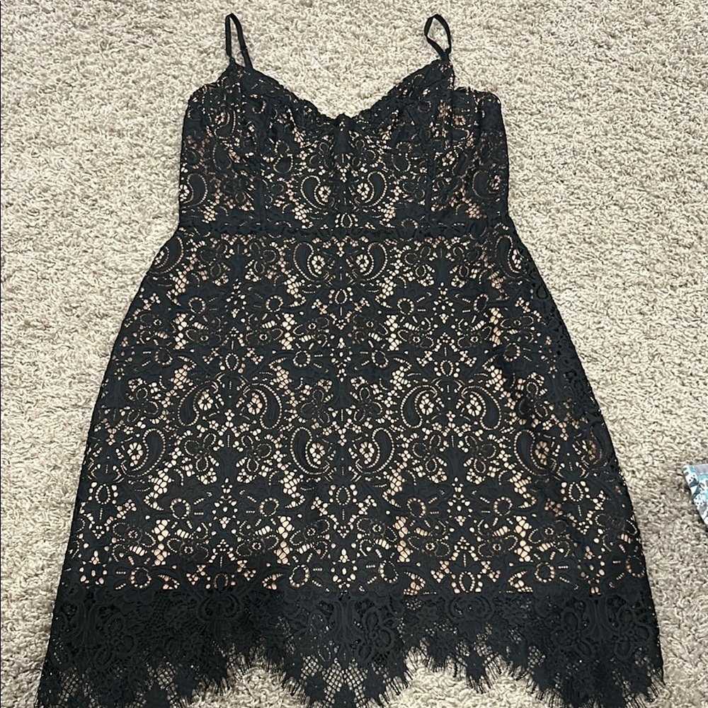 For Love and Lemons Black Lace Dress